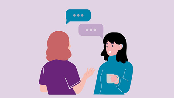 Women having a conversation