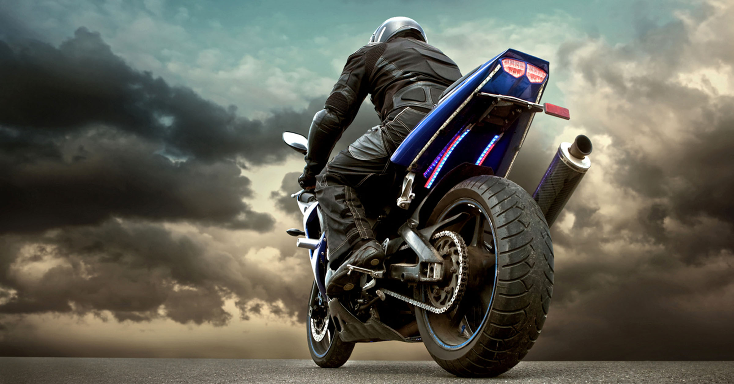 Motorbike and stromclouds