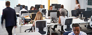 Busy open plan office