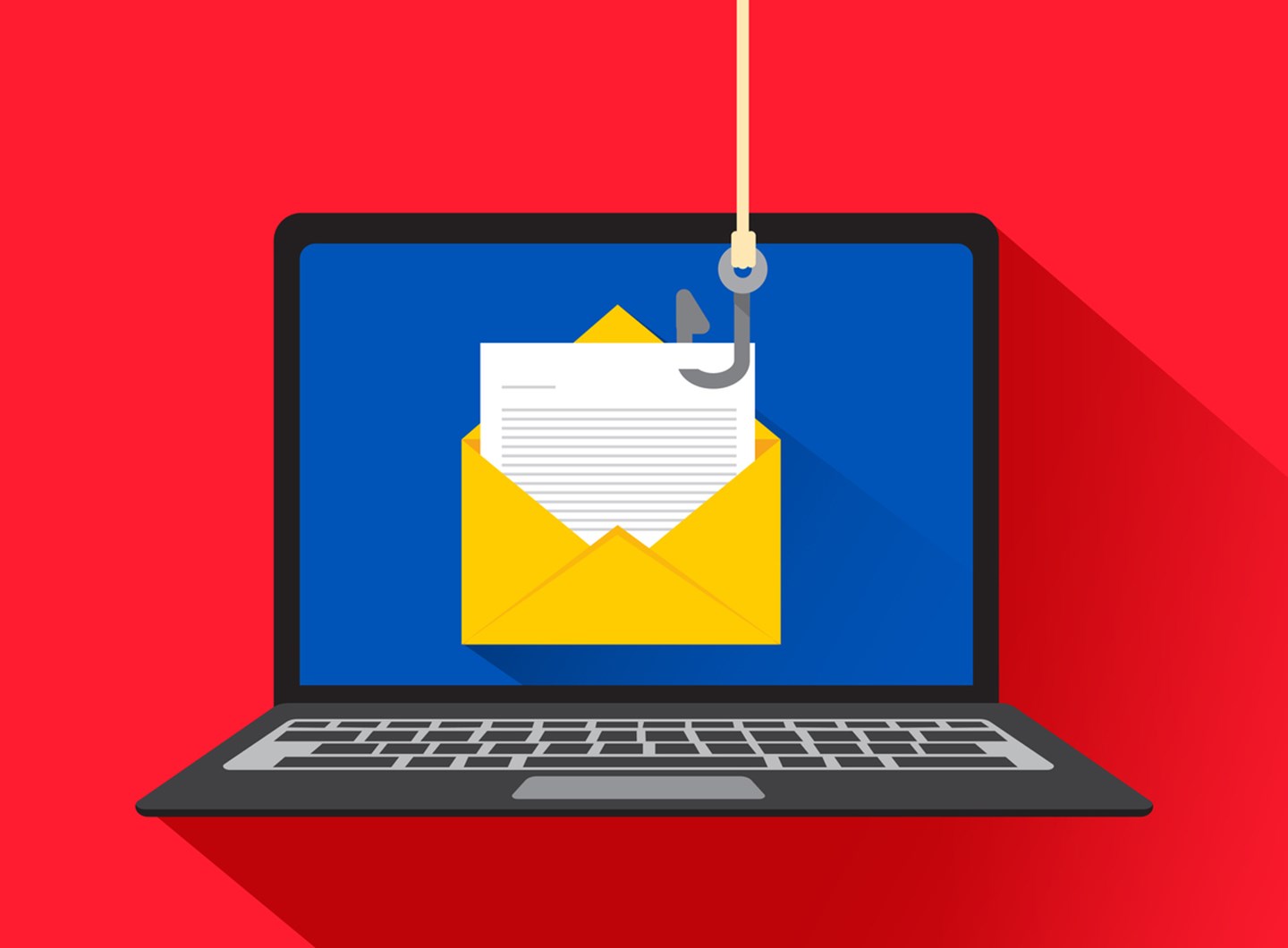 hacking online scam on laptop