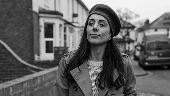 Lady wearing a beret