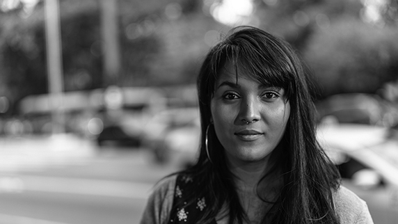 Woman in car park