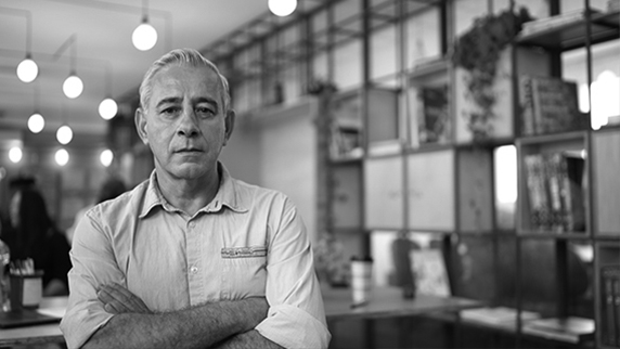 Man in coffee shop