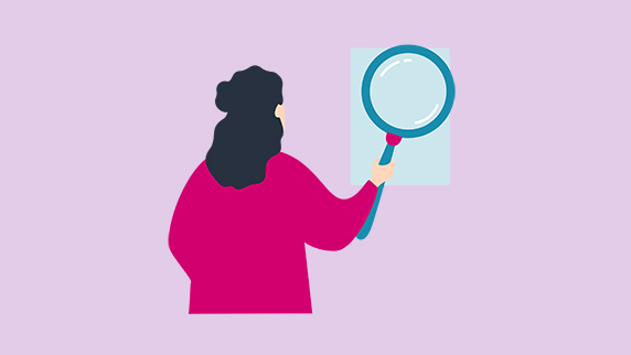 Person with magnifying glass