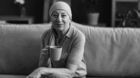 Lady with a mug of coffee