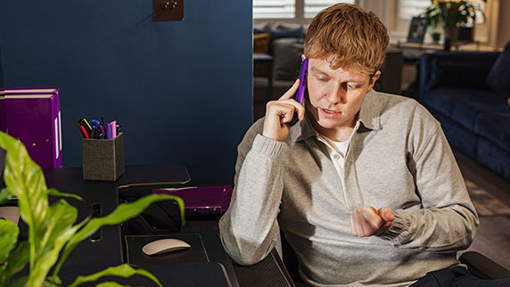 Young man on phone