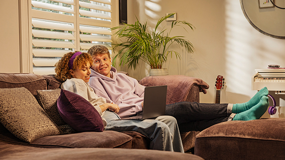 Couple on sofa