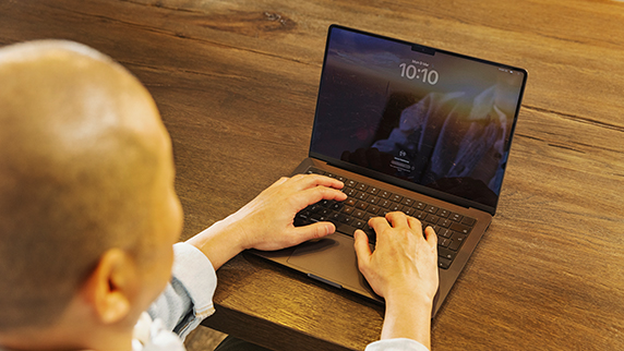 Man using laptop