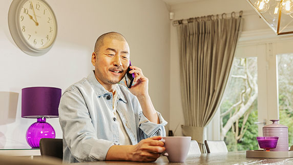 Man using mobile phone